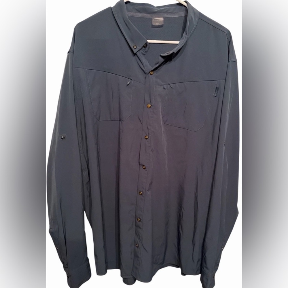 Remington Outdoor Clothing Mens XL Hunting Button Down Long Sleeve Shirt blue‎